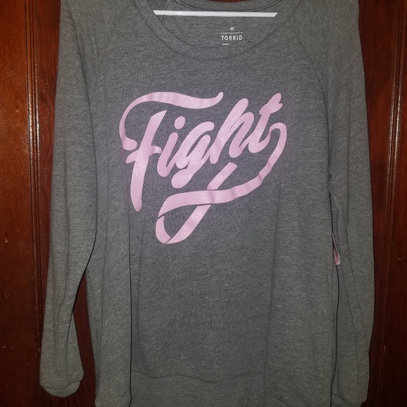 Torrid 'Fight' Breast Cancer Awareness Sweatshirt - Picture 1 of 4